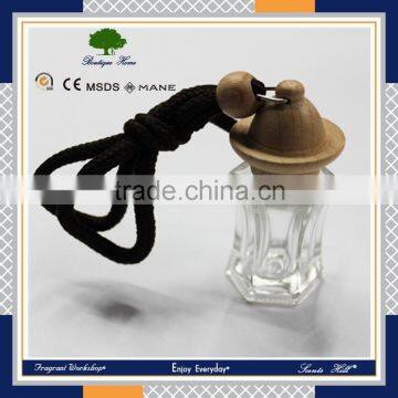 Auto new design very popular liquid hanging car air freshener glass oil empty bottle