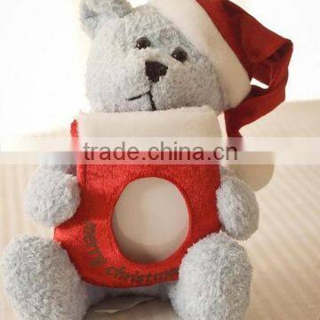 Christmas stuffed plush toy teddy bear , Christmas teddy bear with Santa hats