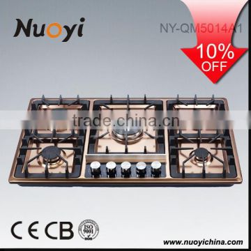 Commercial restaurant 5 burner gas cooker with oven