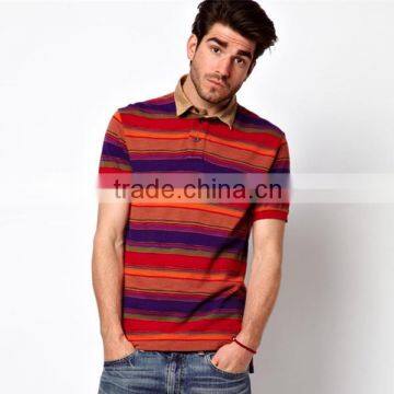 Yarm Dyed Men's Wide Stripe Polo Shirt