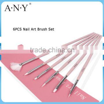 ANY New Nail Beauty Design 6PCS Nail Art Brush For Nail Art Building