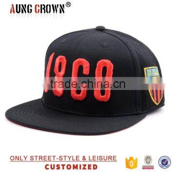 2016 high quality flat brim embroidery 3d logo custom snap back hat