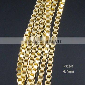 box shape gold chain design for man's necklace chain