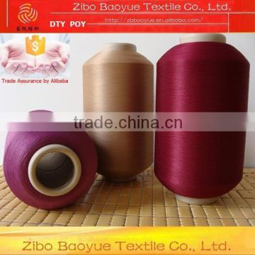 polyester yarn DTY 300D/2 S+Z DOPE DYED COLORS