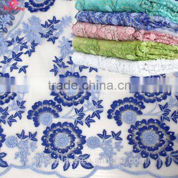 2016 lastest french lace african/royal bule 3d lace fabric/african wedding lace fabric