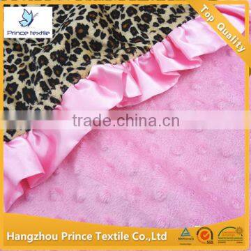 Brown Leopard Light Pink Ruffled Newborn Baby Blankets