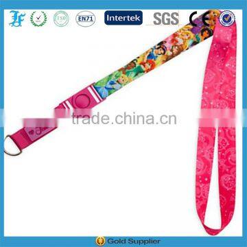 hot sale fashion polyester lanyard/high quality cartoon lanyard for kids