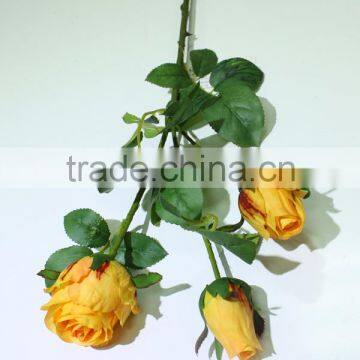 Wholesale Real Touch Rose Weddings Decoration Artificial Flowers Three Heads photo-2