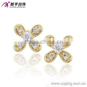 alibaba high quality fashion flower earrings with charm CZ cheap bulk wholesale