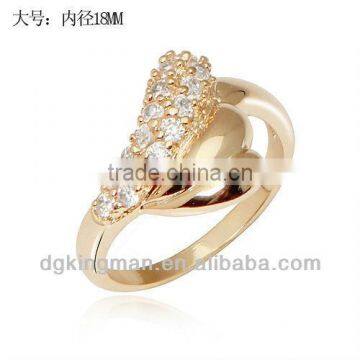 Kingman 2013 Fashion Real Gold Plating Rings With White Austrian Crystal