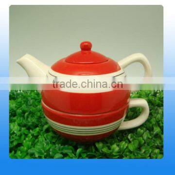 Creative design ceramic ceramic tea pot with cup for modern drinkware