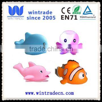 rubber toy bath whale fish floating LED vinyl small animal toy