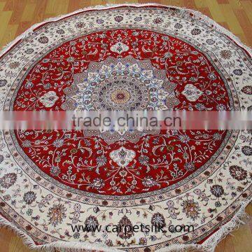 silk dinning room carpet,hand knotted round silk rug,home decoration rug