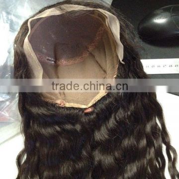 Fashion indian women hair wig afro kinky human hair wig 18'' full lace wig with baby hair