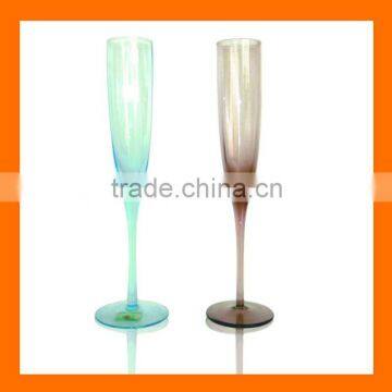 Hand made colored champagne flute glass