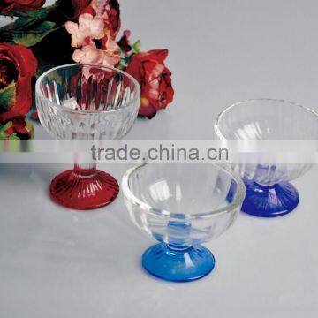 colored beautiful design glass ice-cream bowl