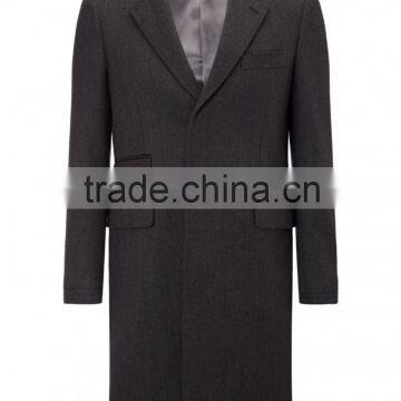 2015 new style 100% cashmere classic dark grey coats for men