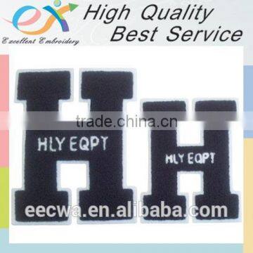 factory custom sew on chenille letter patches