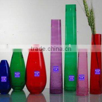 color glass flower vase