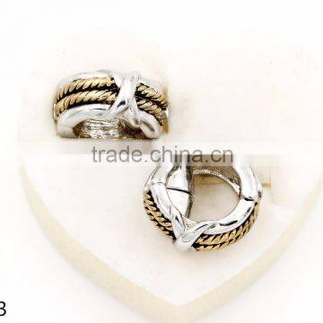 2016 New Fashion Wholesale Juyuan Double Color Plated Whole Sales Earrings