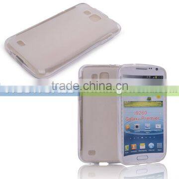 Clear TPU Gummy Skin Case For Samsung Galaxy Premier i9260 White