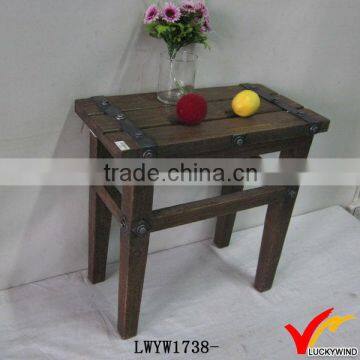 french industrial antique mini solid wood stool