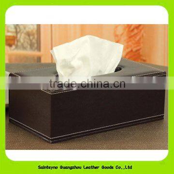 16004 Customized luxury leather rectangular tissue box hotel KTV household high-end tissue holder