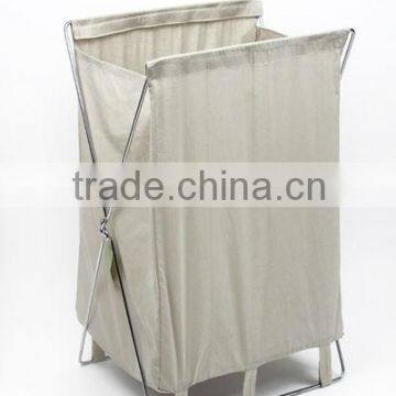 Square Shape Folding Laundry Basket With Metal Legs