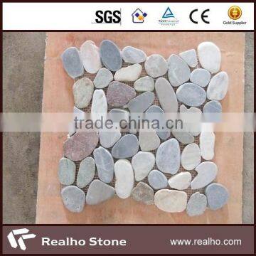 different colors smooth pebble mosaic