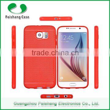 New TPU material soft TPU with X pattern finish anti-throw friction durable phone case for samsung galaxy s6 case