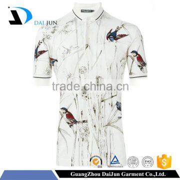 Daijun oem high quality 100% cotton short sleeves custom cheap animal printing men camouflage polo shirts