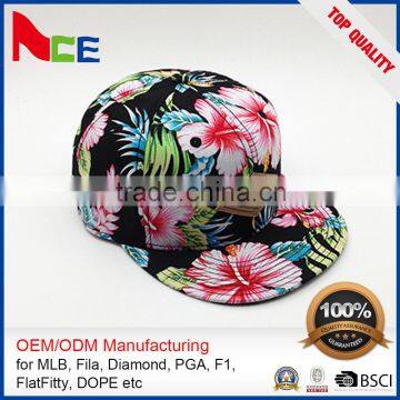 Fashion Flat Brim Custom Blank Flat Cotton Custom Snapback Cap