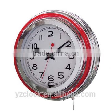 new 15 inch chrome neon clock 2015