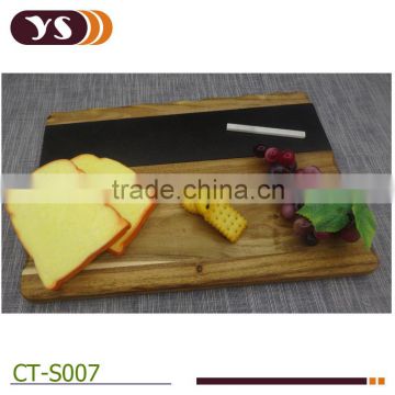 Superior square slate cheese board with wood