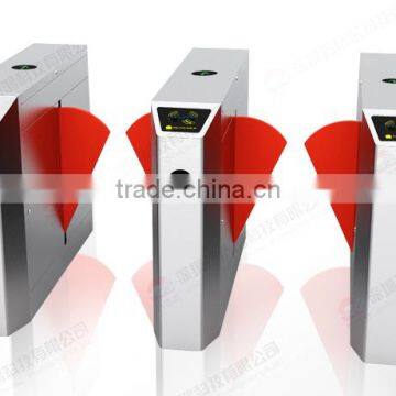 Access Control Flap Barrier Gate , Pedestrian Flap Turnstile with Magnet Card Reader