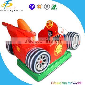 coin operated fiberglass toys kiddie ride battery car hot sale