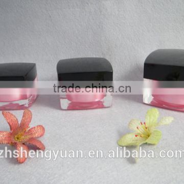 pink color acrylic cosmetics cream empty jar