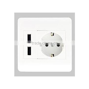 Top sell Germany USB Wall Socket EU Europe Schuko socket 2 usb ports DC 2A