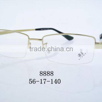 2016 New stylish woman metal eyeglasses frames half rimless 8888