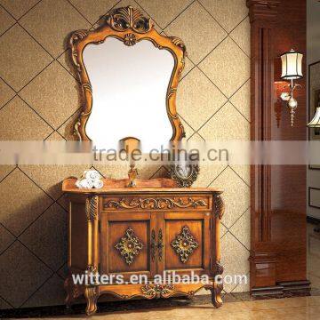 WTS-8333O Royal Traditional Baroque single antique bathroom vanity with Basin Vanity Unit Top