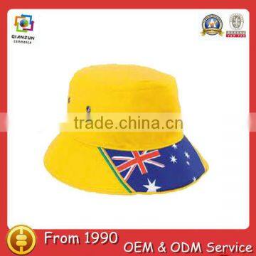 Yellow cheap custom 100% cotton funny cheap flag bucket hat