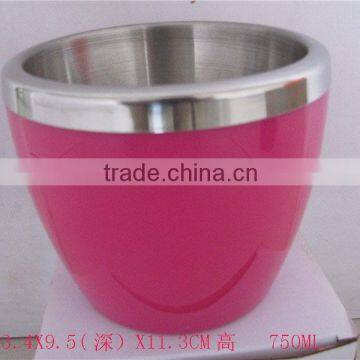 750ml Plastic Stainless Steel Wine Cooler Ice Bucket