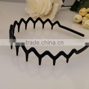 Hight quality cheap plastic black headband with teeth