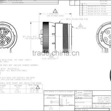 6 Pole Cable Mount Connector Plug HD16-6-96S photo-4