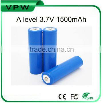 icr18650 li-ion battery 3.7V 1500mah factory price