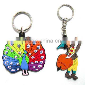 3D soft PVC rubber keychain,custom cartoon key ring