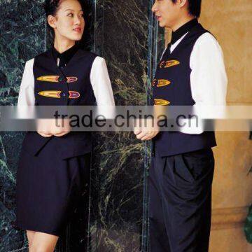 Tailorede 65%35%TC made restaurant waiter uniform (low MOQ)