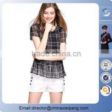 2016 Causal Checked Shirt for Women/girls Checked Shirt