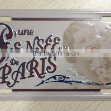 french metal postal card, customized aluminum plate