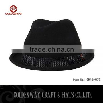 Black Fedora hat Warmer Felt hat for Men